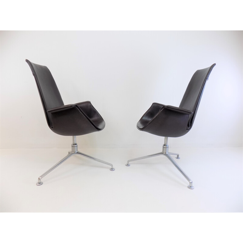 Pair of vintage Fk6725 Tulip armchairs by Preben Fabricius and Jørgen Kastholm for W.Knoll