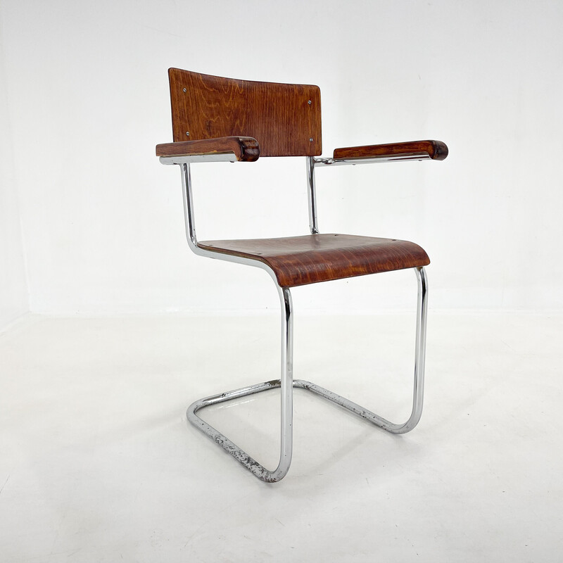 Fauteuil tubulaire chromé vintage, 1960