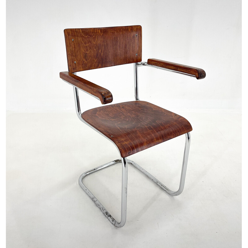 Sillón tubular cromado vintage, 1960