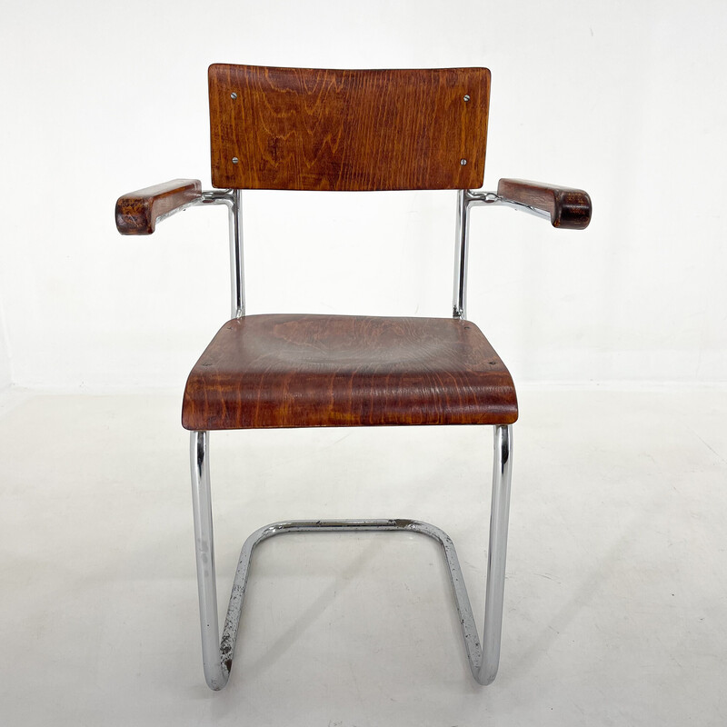 Vintage chromen buisfauteuil, 1960