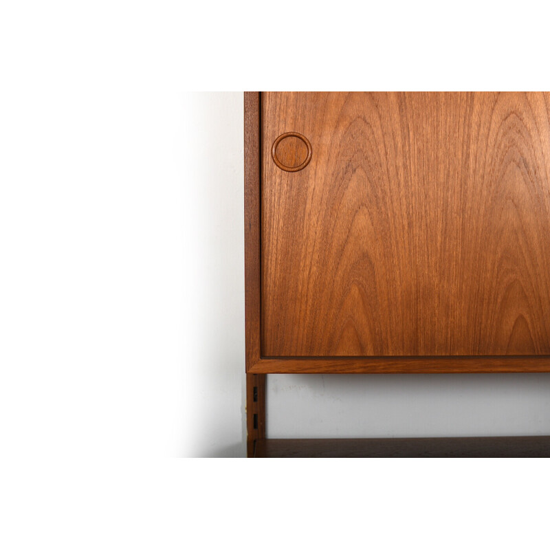 Vintage teak wall shelf system by Kai Kristiansen for Fm, 1960s