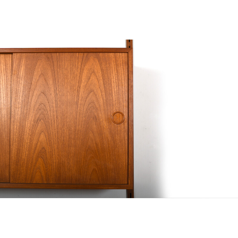 Vintage teak wall shelf system by Kai Kristiansen for Fm, 1960s