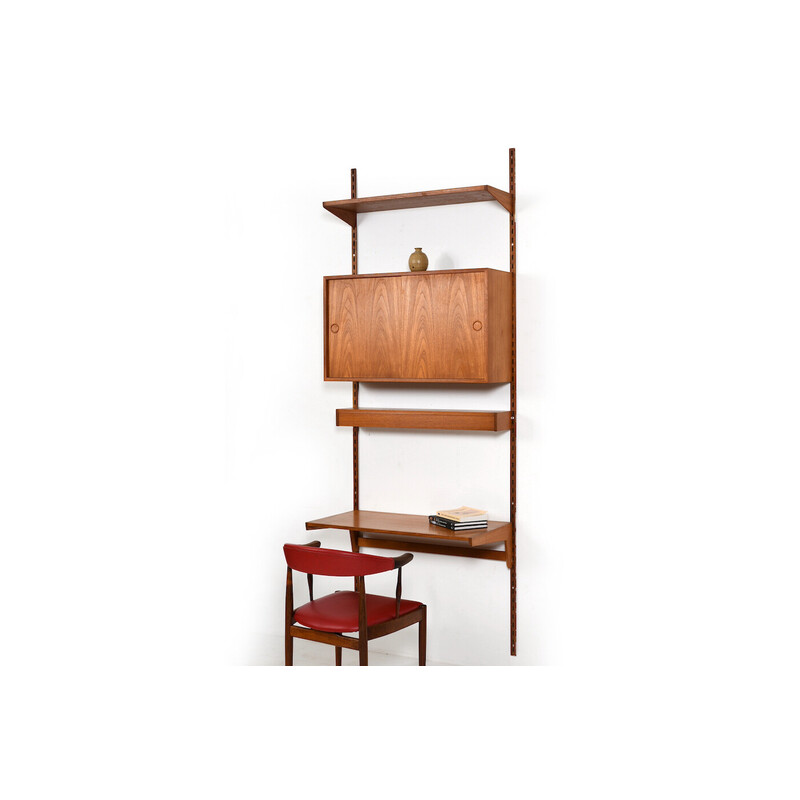 Vintage teak wall shelf system by Kai Kristiansen for Fm, 1960s