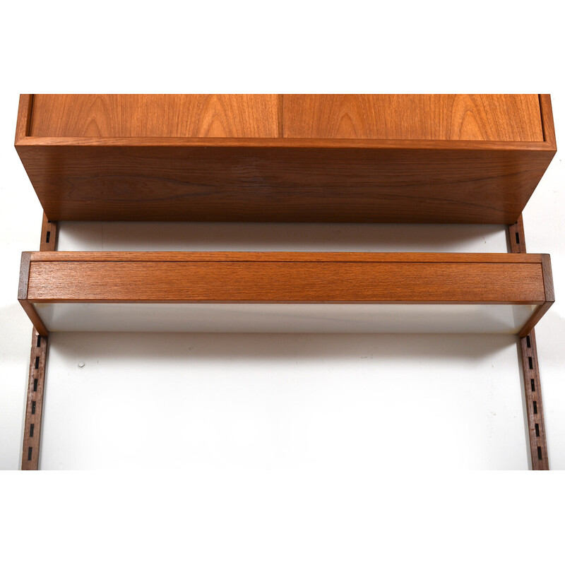 Vintage teak wall shelf system by Kai Kristiansen for Fm, 1960s