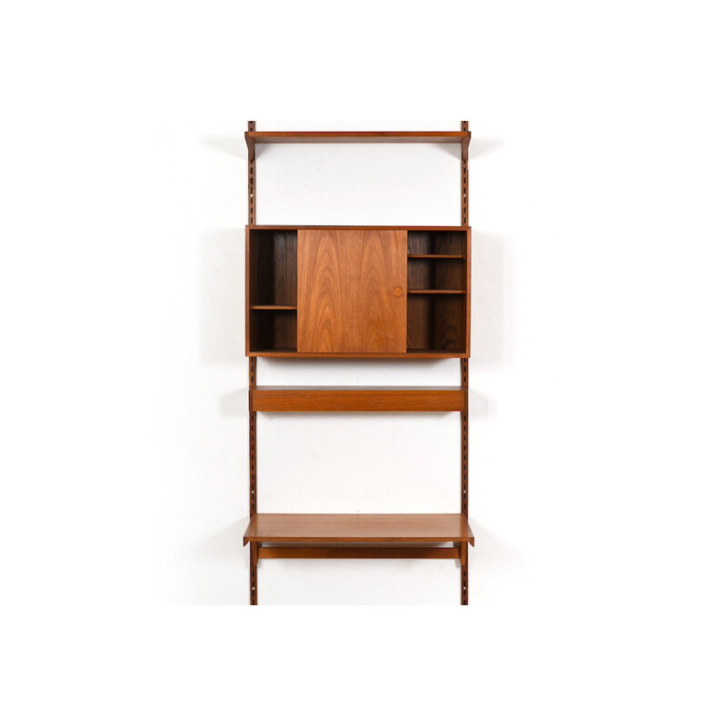 Vintage teak wall shelf system by Kai Kristiansen for Fm, 1960s