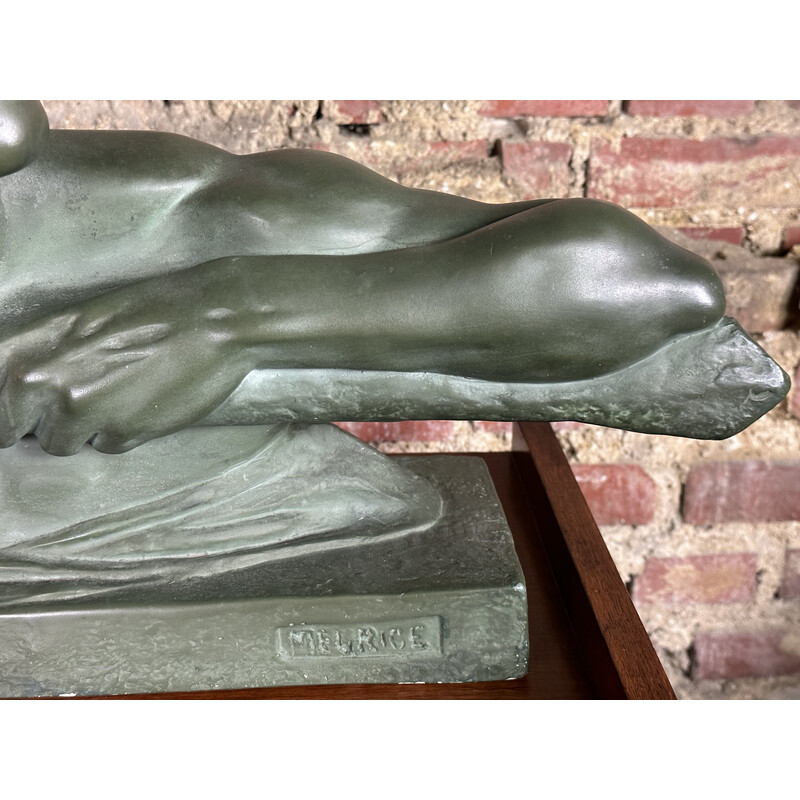 Vintage Art Deco escultura Atleta Meurice en yeso