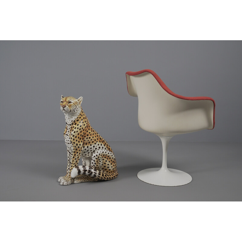 Statuetta italiana vintage di leopardo in ceramica, anni '60