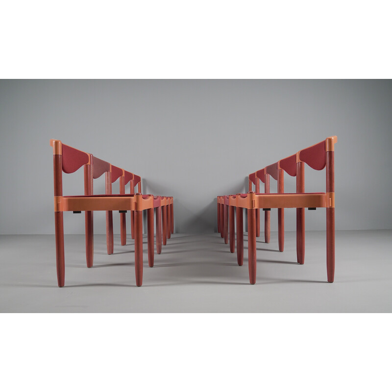 Set of 10 vintage Starx stacking chairs by Hartmut Lohmeyer for Casala, Germany 1990s