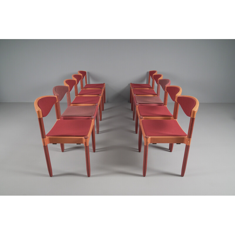 Set of 10 vintage Starx stacking chairs by Hartmut Lohmeyer for Casala, Germany 1990s