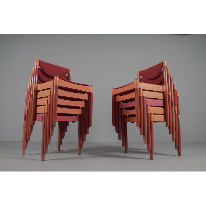 Ensemble de 10 chaises empilables Starx vintage par Hartmut Lohmeyer pour Casala, Allemagne 1990