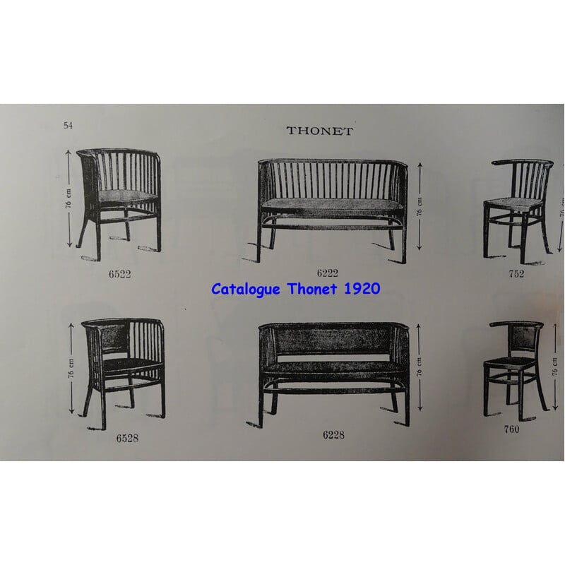 Poltrona viennese d'epoca N°6528 di Kammerer Secession per Thonet, 1920