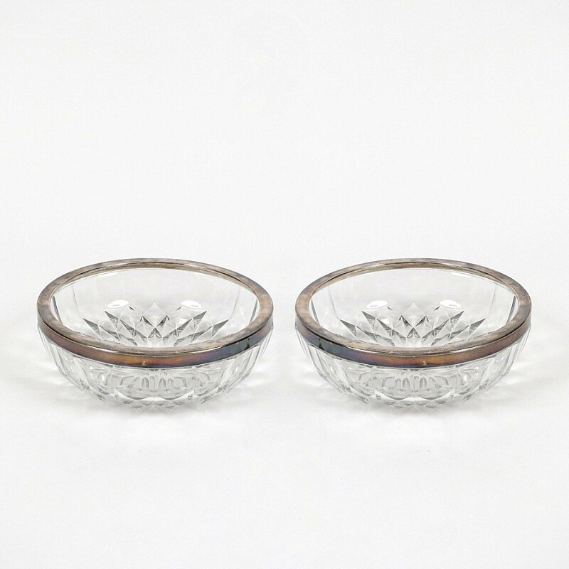 Pair of belgian glass bowls - 1950s