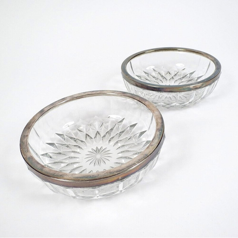 Pair of belgian glass bowls - 1950s