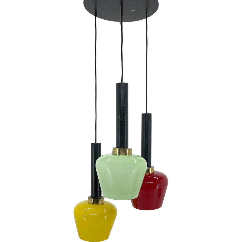 Mid-century Italian colourful cascade pendant lamp, 1970s