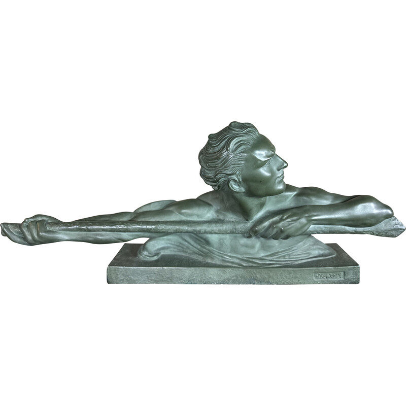 Vintage Art Deco sculptuur Atleet Meurice in gips