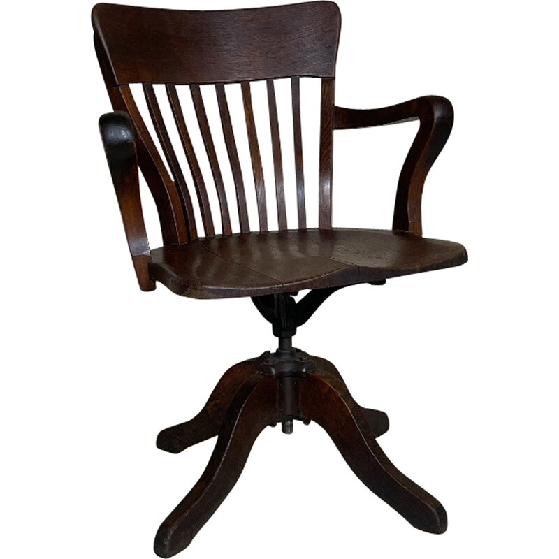 Vintage American armchair in oak, 1860s