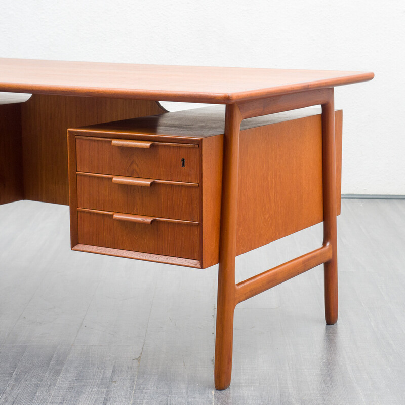 Vintage teakhouten bureau van Gunni Omann voor Omann Jun, Denemarken 1960