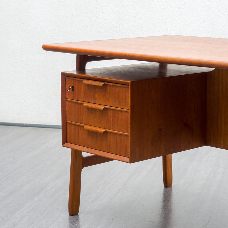 Vintage teakhouten bureau van Gunni Omann voor Omann Jun, Denemarken 1960