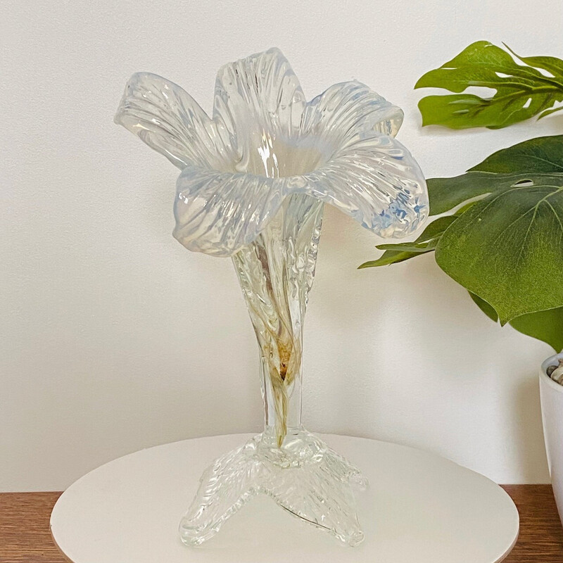 Vintage iridescent lily flower vase, 1960s