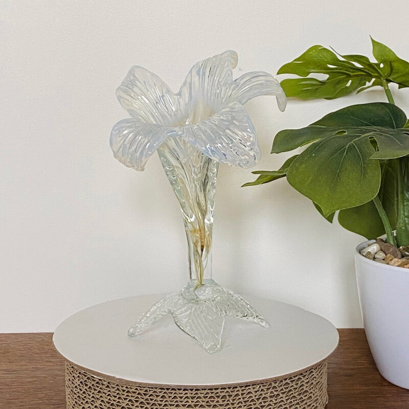 Vintage iridescent lily flower vase, 1960s