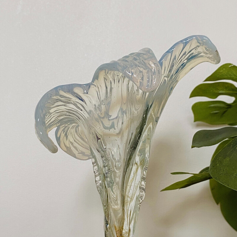Vintage iridescent lily flower vase, 1960s