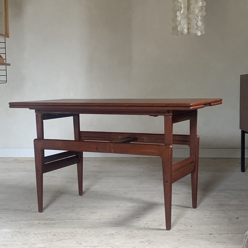 Vintage Scandinavian coffee table "elevator" in teak by Kai Kristiansen