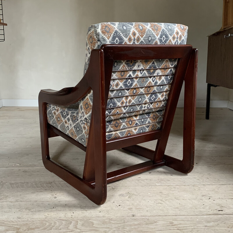 Scandinavische vintage beukenhouten fauteuil voor Guilleumas, Spanje 1970