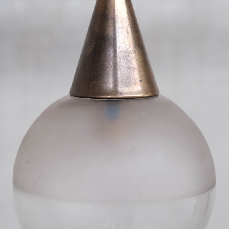 Lámpara colgante vintage de latón bicolor, Francia años 20