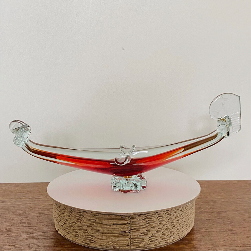 Vintage glass ashtray, Italy 1970s