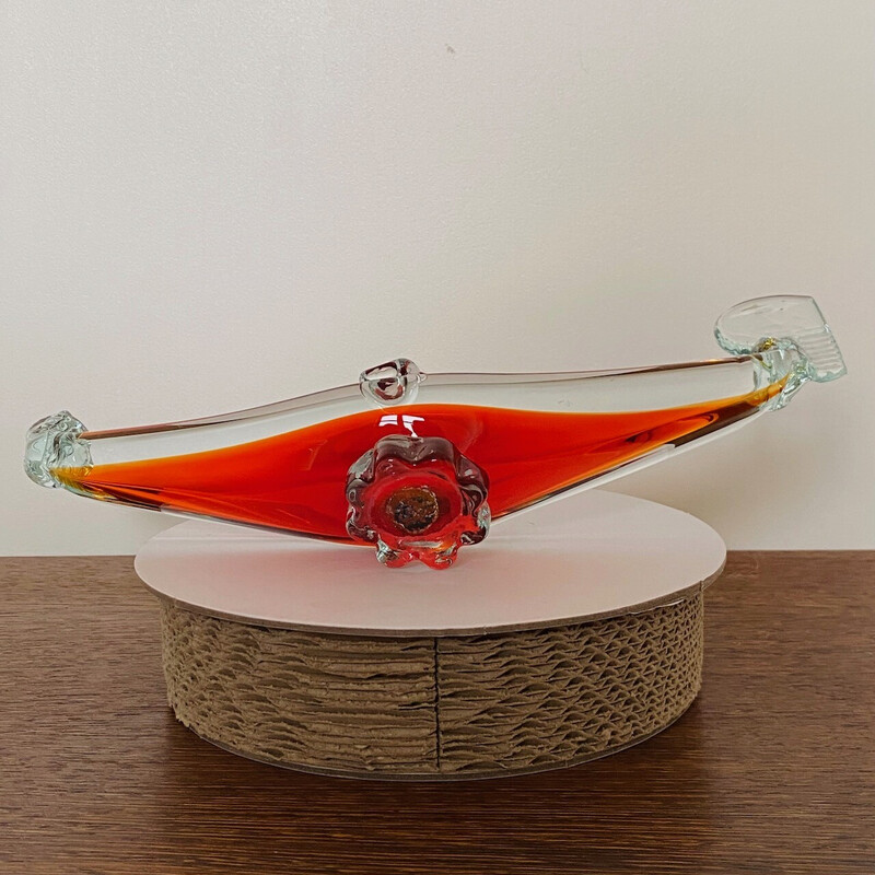 Vintage glass ashtray, Italy 1970s