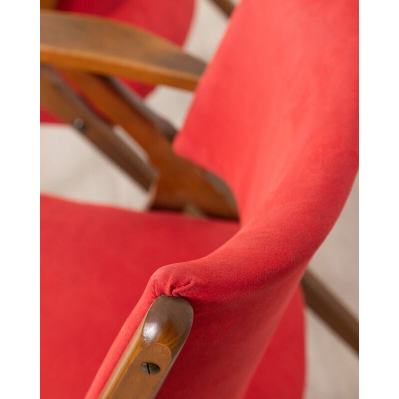 Pareja de sillones vintage de haya y cuero para Dal Vera, años 60