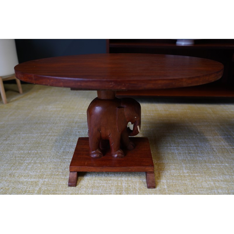 Pair of vintage mahogany side tables, Nigeria 1950-1960s