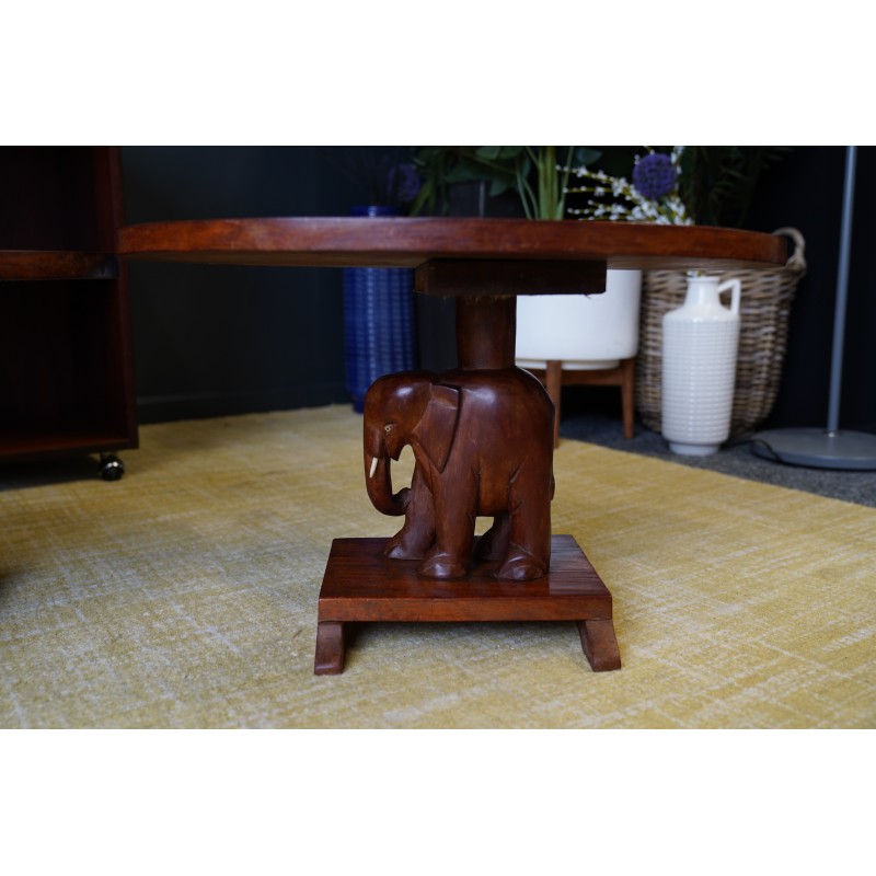 Pair of vintage mahogany side tables, Nigeria 1950-1960s