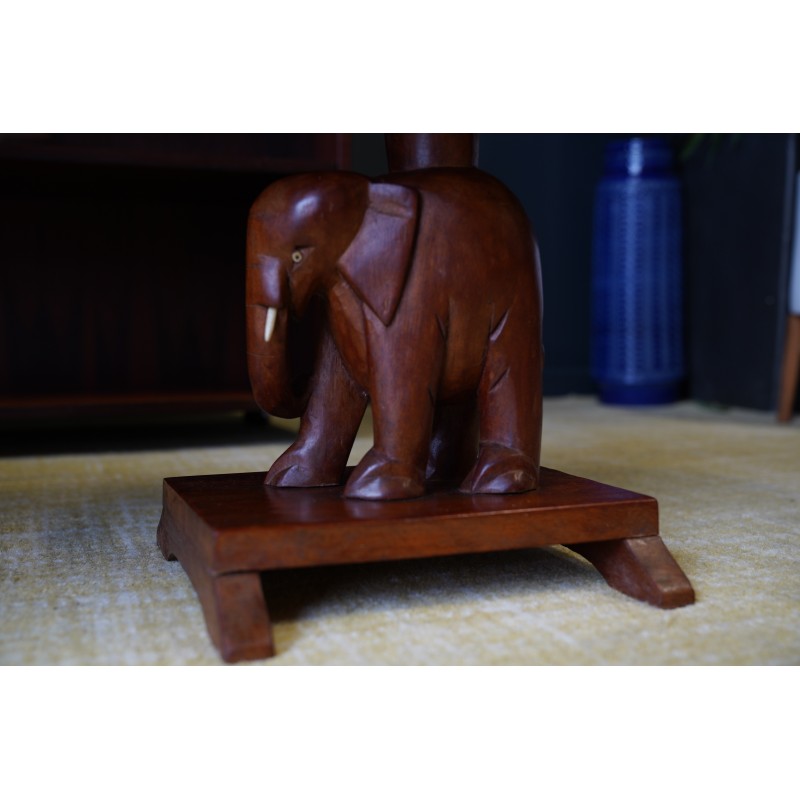 Pair of vintage mahogany side tables, Nigeria 1950-1960s