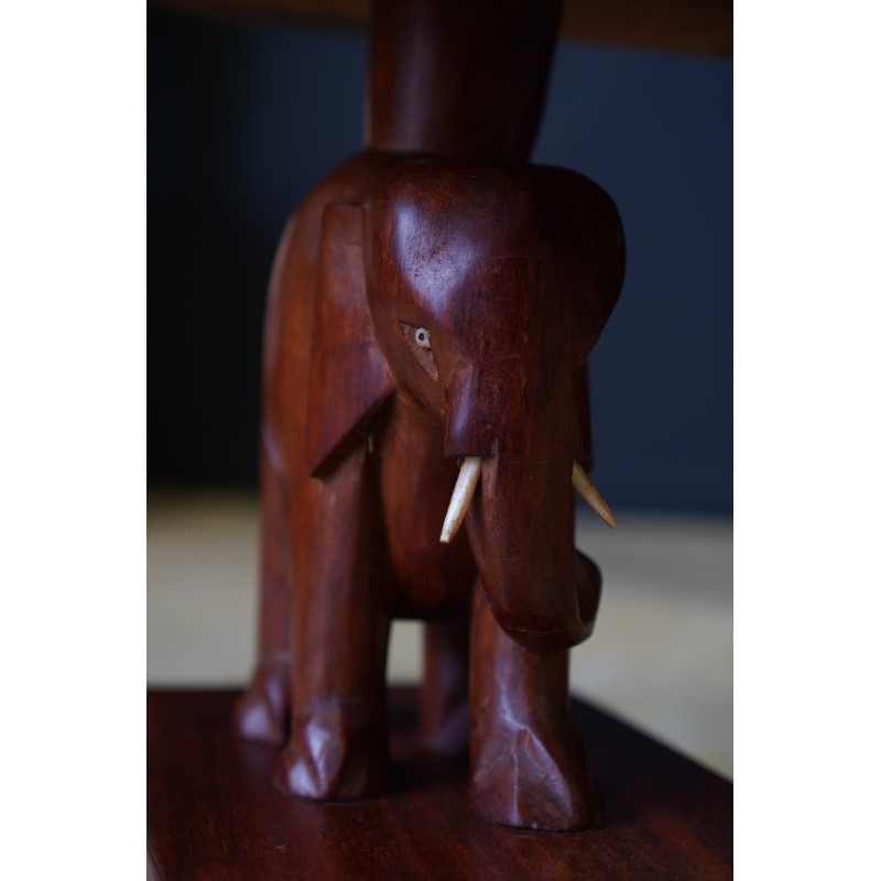 Pair of vintage mahogany side tables, Nigeria 1950-1960s