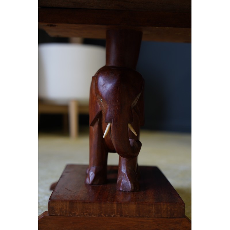 Pair of vintage mahogany side tables, Nigeria 1950-1960s