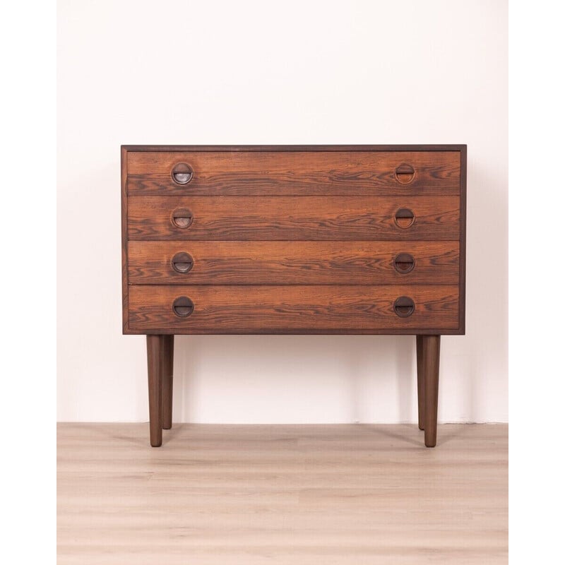 Vintage Danish rosewood chest of drawers with four drawers by Hvidt and Mølgaard, 1960s