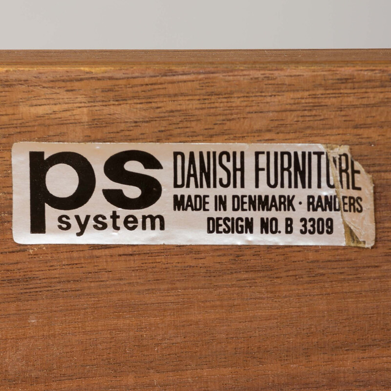 Unidade de parede Vintage por Preben Sorensen para Ps Randers Mobelfabrik, Dinamarca Anos 60