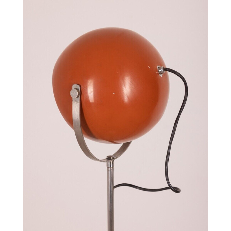 Vintage vloerlamp in marmer en oranje metaal, Italië 1970