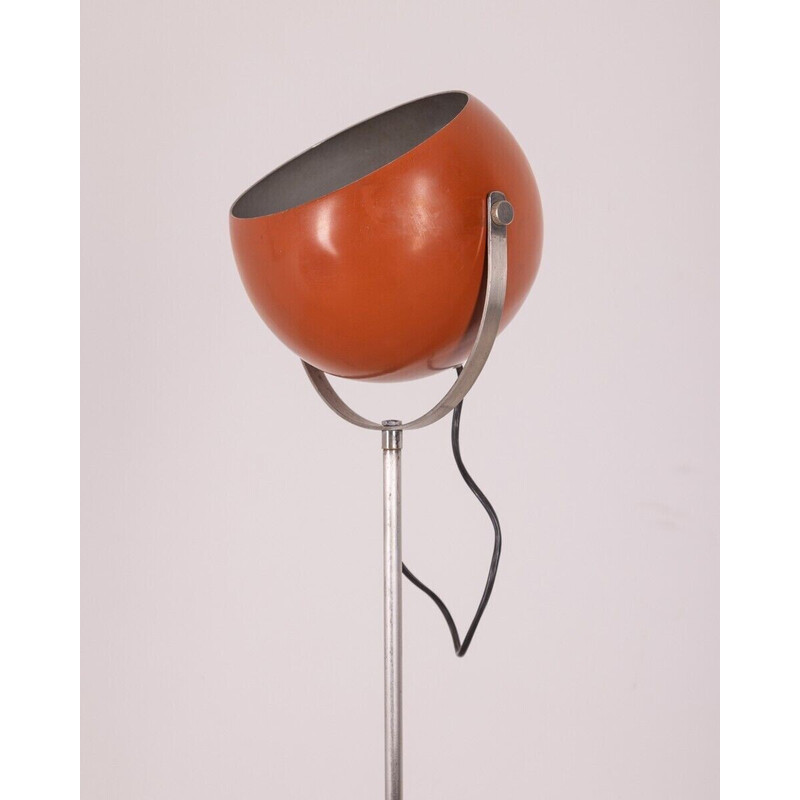 Vintage floor lamp in marble and orange metal, Italy 1970s