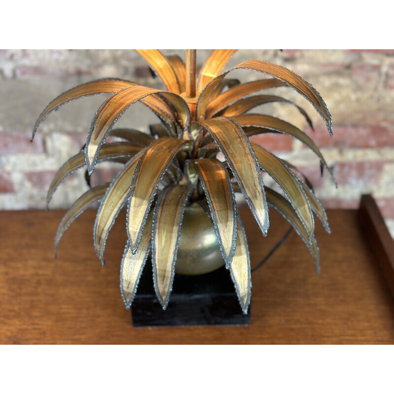 Vintage Palm tree lamp in gilded brass, 1970s