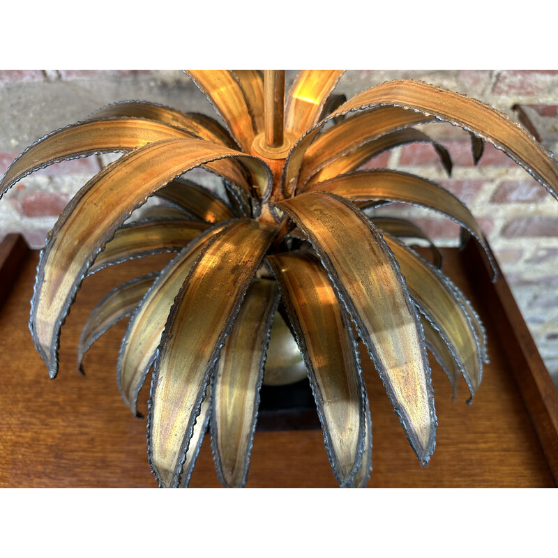Vintage Palm tree lamp in gilded brass, 1970s