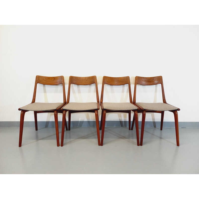 Conjunto de 4 cadeiras de teca vintage de Alfred Christensen para Slagelse Møbelværk, Dinamarca 1960
