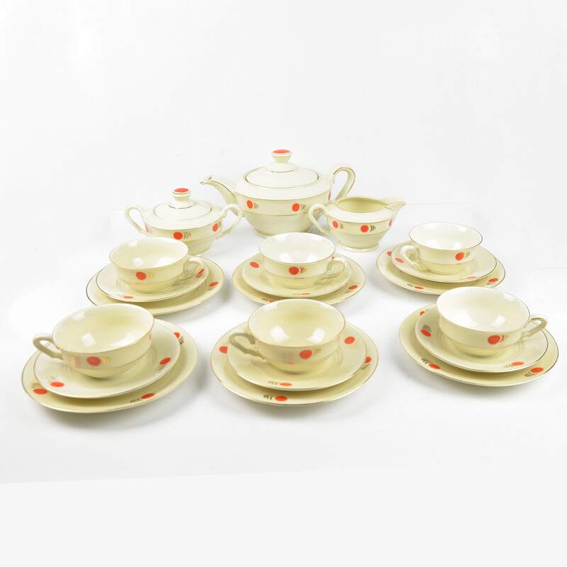 Vintage Art Deco porcelain coffee service for Heinrich Winterling, Germany 1930s