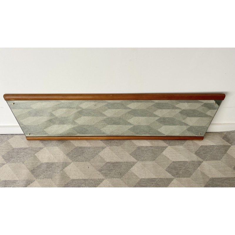 Espejo de pared vintage rectangular con marco de madera, 1960-1970