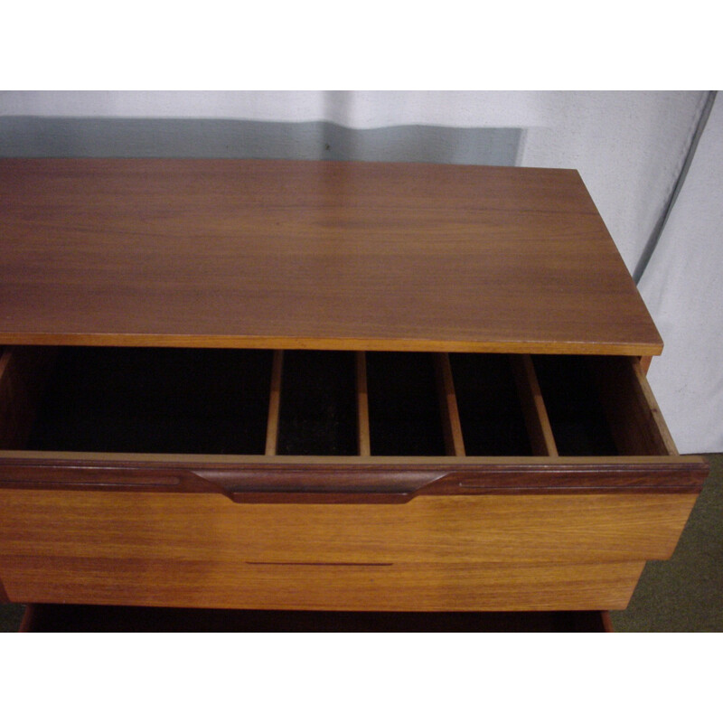 Vintage sideboard with multiple drawers and compartments - 1970s