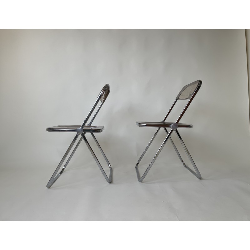 Pair of vintage folding Plia chairs by Giancarlo Piretti for Anonima Castelli, Italy 1970s