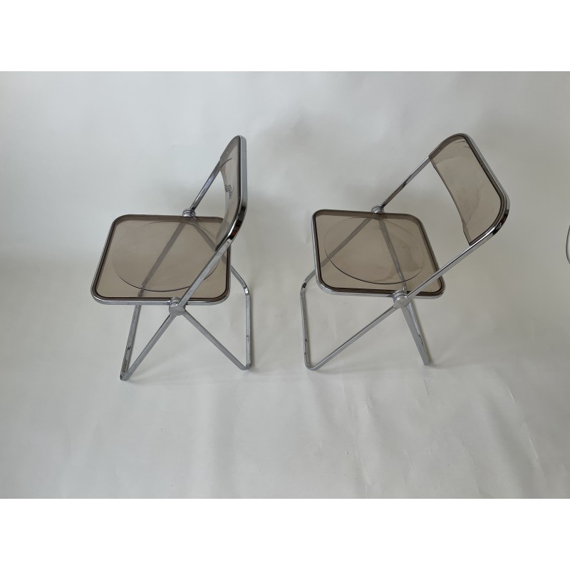 Par de cadeiras Plia dobráveis vintage de Giancarlo Piretti para Anonima Castelli, Itália 1970