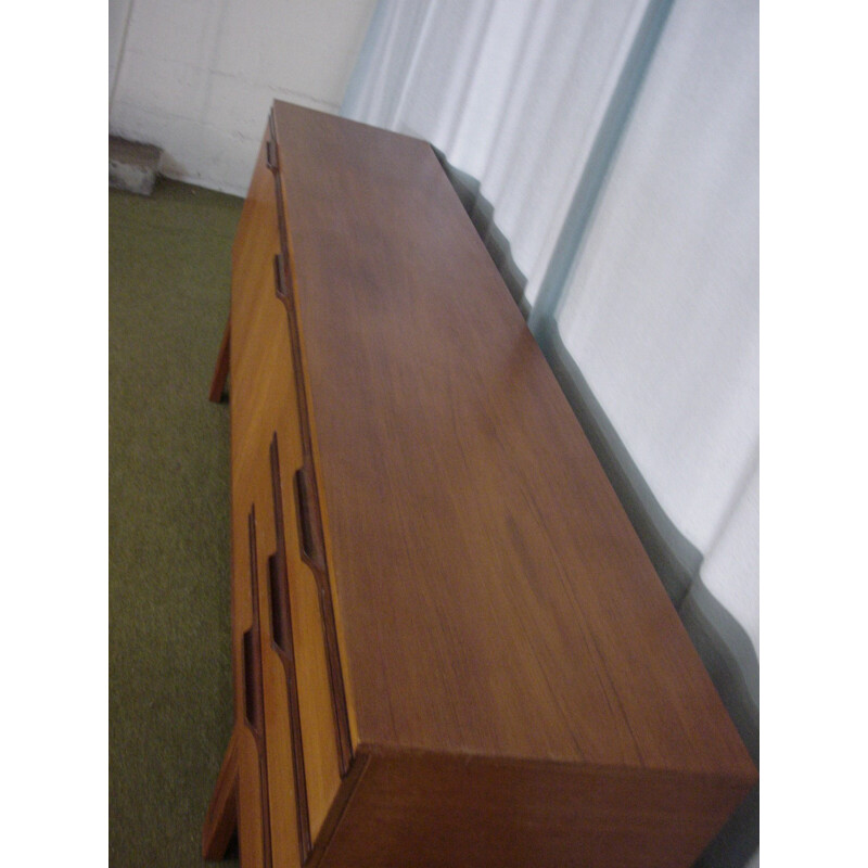 Vintage sideboard with multiple drawers and compartments - 1970s