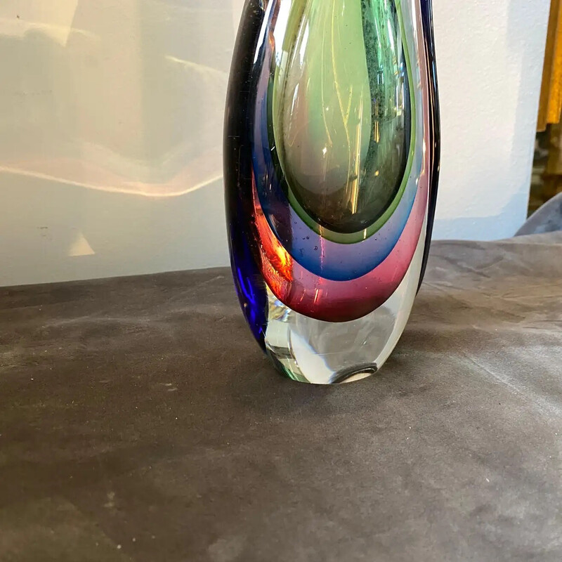 Vintage Murano glass vase by V. Nason, 1980s